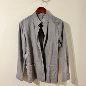 Equestrian cotton knit open jacket grey size L